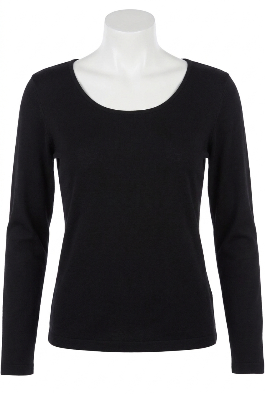 NEW ANGEL scoop-neck top in black